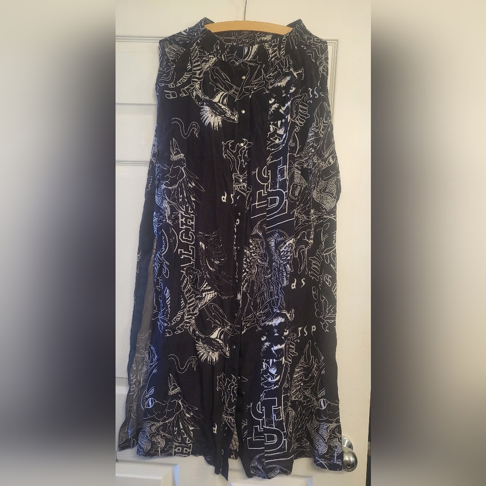 NWOT Diesel Black and White Graphic Maxi Skirt